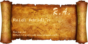 Reidl Adrián névjegykártya